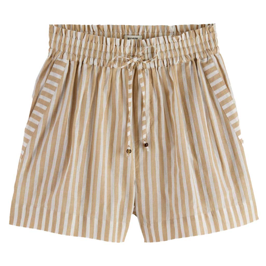Scotch & Soda High Rise Lurex Stripe Printed Shorts